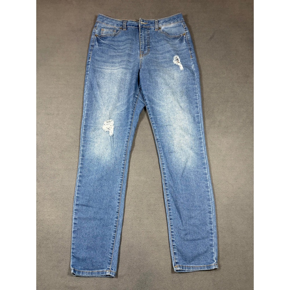Faith Jeans Skinny Jeans Womens Size 6 Blue Distressed High Rise Denim